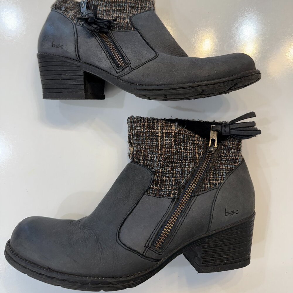 BOC Ankle Suede Tweed Boots Size 6.5 Women's Blue Gray